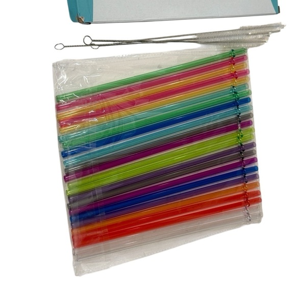 24-Pack Reusable Straws with Cleaning Brushes - 12 Colors! - Picture 4 of 11